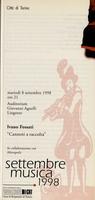 Libretto di sala - 1998 - Canzoni a racolta