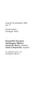 Libretto di sala - 2004 - Ensemble Europeo Antidogma Musica