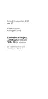 Libretto di sala - 2003 - Ensemble Europeo Antidogma