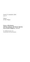 Libretto di sala - 2004 - Coro e Orchestra dell'Accademia di Santo Spirito