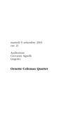 Libretto di sala - 2003 - Ornette Coleman Quartet