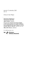 Libretto di sala - 2005 - Orchestra Sinfonica Nazionale della Rai, Coro di voci bianche del Teatro Regio e del Conservatorio "G. Verdi" di Torino, Coro femminile del Teatro Regio di Torino