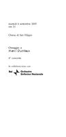 Libretto di sala - 2005 - Omaggio a Henri Dutilleux. 4° concerto
