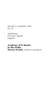 Libretto di sala - 2003 - Academy of St. Martin in the Fields