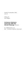 Libretto di sala - 2003 - Töru Takemitsu