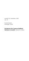 Libretto di sala - 2003 - Orchestra da Camera Italiana