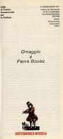 Libretto di sala - 1984 - Omaggio a Pierre Boulez