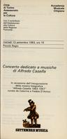 Libretto di sala - 1983 - Concerto dedicato a musiche di Alfredo Casella