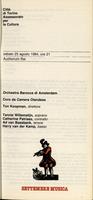 Libretto di sala - 1984 - Orchestra Barocca di Amsterdam e Coro da Camera Olandese