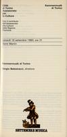 Libretto di sala - 1983 - Kammermusik di Torino