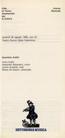 Libretto di sala - 1985 - Quartetto Arditti