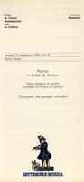 Libretto di sala - 1985 - Premio "I Solisti di Torino". Concerto dei gruppi vincitori