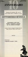 Libretto di sala - 1987 - Invenzioni a due voce: bambini e compositori a confronto per voci, strumenti ed immagini