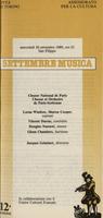 Libretto di sala - 1989 - Choeur National de Paris e Choeur et Orchestre de Paris -Sorbonne