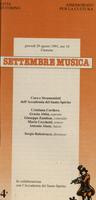 Libretto di sala - 1991 - Coro e Strumentisti dell'Accademia del Santo Spirito